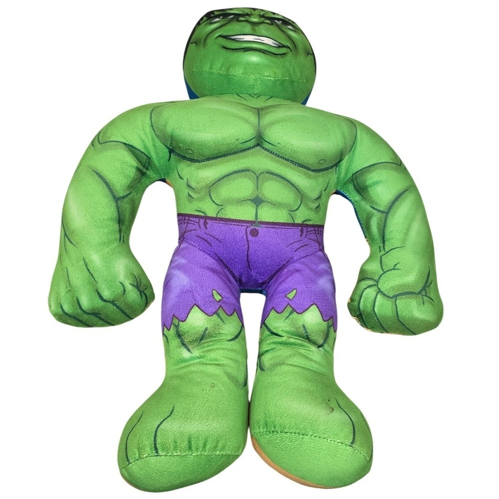 Marvel Avengers Hulk Thanos Reversible Plush‎ Stuffed Toy Character Pillow 12in
